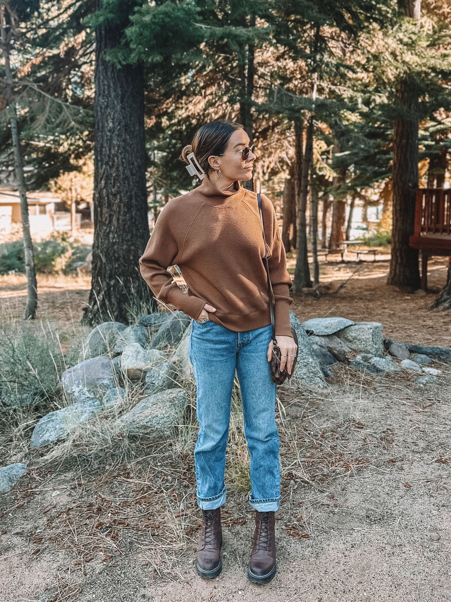I loving styling my Alo Yoga waffle turtleneck out in the wild for cozy, chic looks. Hello, fall 🍁
Wearing these high waisted reformation jeans daily. 
Loving the addition of the Sam Edelman combat boots to really tie it together 😍

#LTKfitness #LTKstyletip #LTKSeasonal