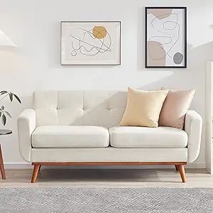 Kingfun 65" W Loveseat Sofa, Mid Century Modern Decor Love Seat Couches for Living Room, Button T... | Amazon (US)
