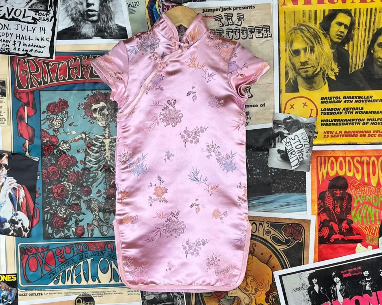 Vintage Girls Kids 90s Y2Ks Pink Floral Cheongsam Qipao Cap Sleeve Chinese Style Dress 24 Months | Etsy (Global)