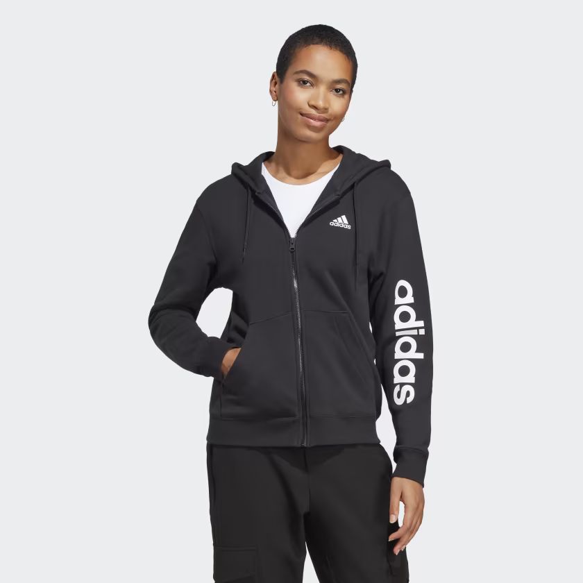 Essentials Linear Full-Zip French Terry Hoodie | adidas (US)