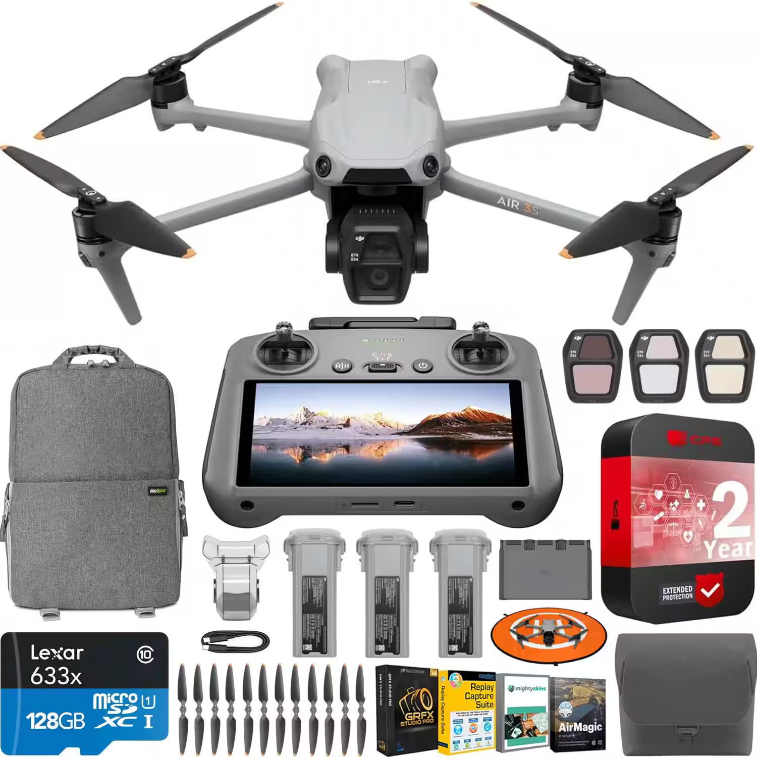 DJI - Air 3S Drone Fly More Combo w/ RC 2 Remote + Extended Warranty & Software Bundle | Best Buy U.S.