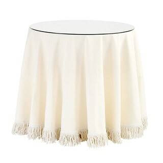 Essential Skirted Side Table with Tempered Glass Topper & Custom Tablecloth Options | Ballard Designs, Inc.