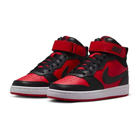 Nike Court Borough Mid 2 Big Kid Boys Sneakers, 4 1/2 Medium, Red | JCPenney