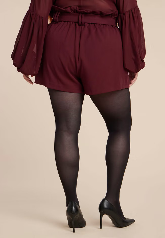 Paperbag Waist Mini Short | Eloquii