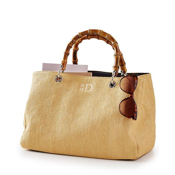 Bamboo Elisabetta Raffia Handbag | Mark and Graham
