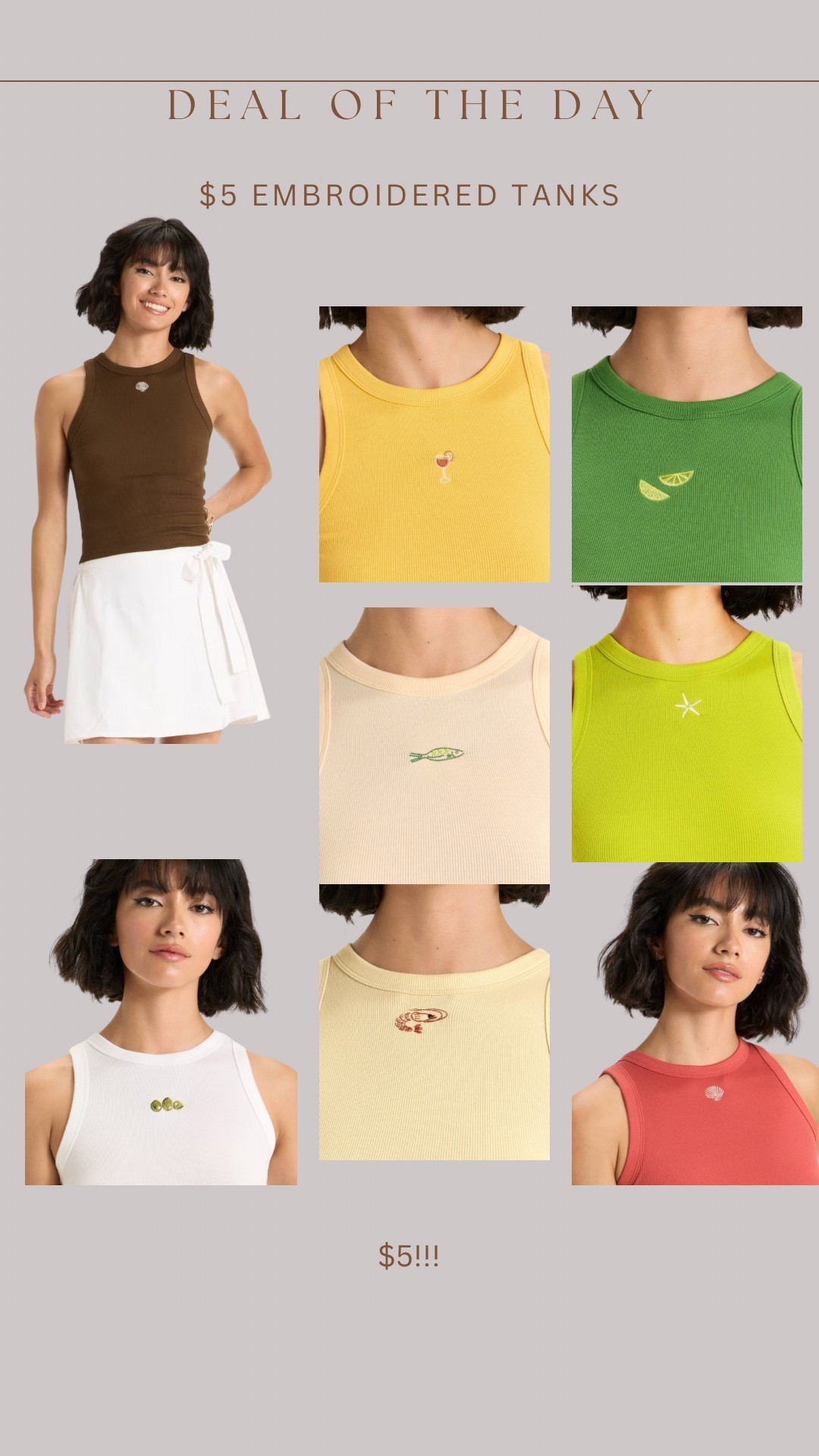 Viral $5 embroidered tanks are finally available online!!!! The cutest designs! I bought 3 / so many ways to style them. Equally chic & casual 

#LTKStyleTip #LTKBeauty #LTKSaleAlert