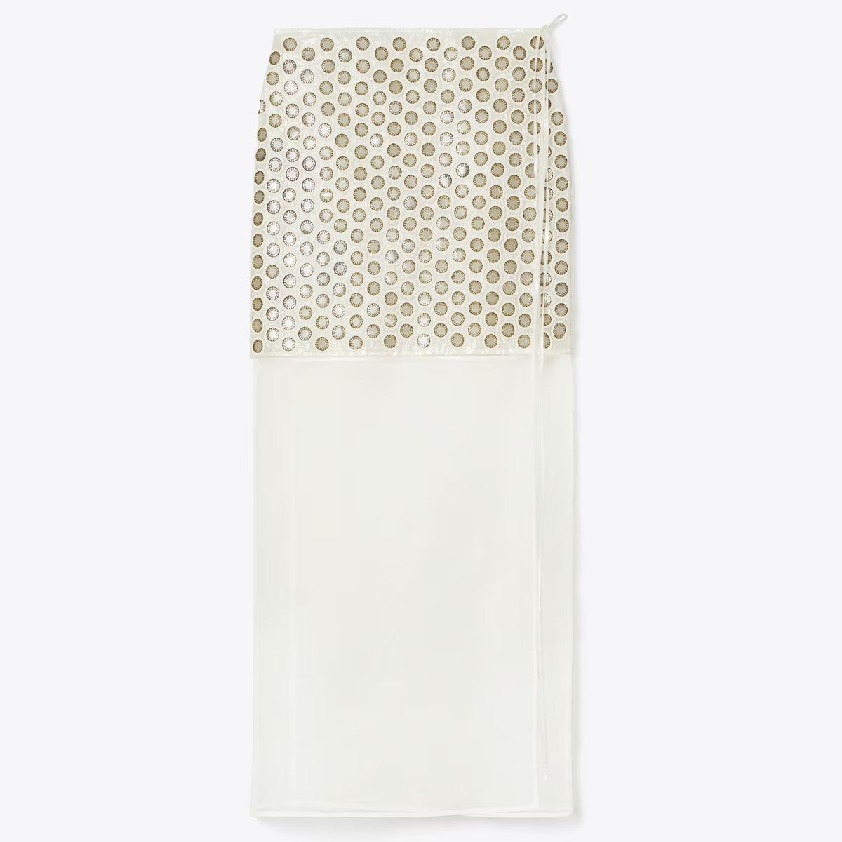 Mirror Embellished Double-Layer Skirt: Women's Designer Bottoms | Tory Burch | Tory Burch (US)