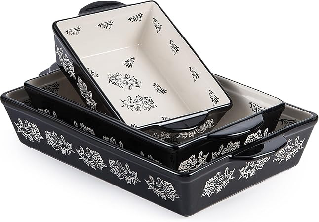 Wisenvoy Baking Dish Ceramic Lasagna Pan Casserole Dish 3-Piece Bakeware Sets Baking Dishes Bakin... | Amazon (US)