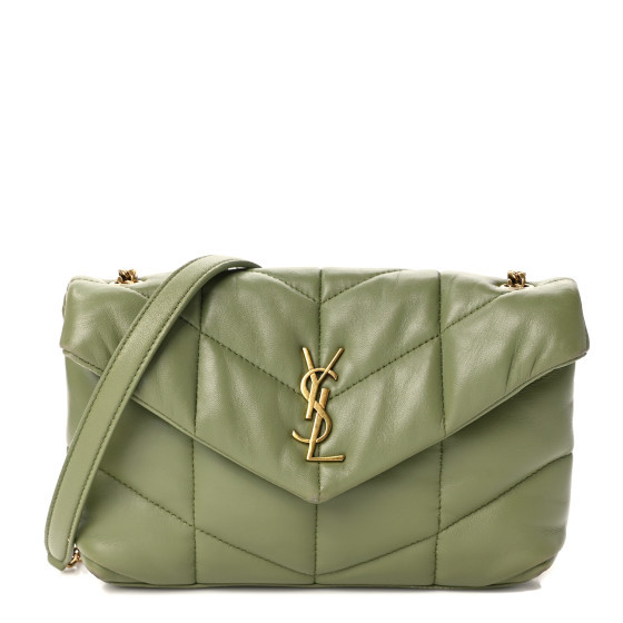 Lambskin Quilted Toy Loulou Puffer Monogram Chain Satchel Light Pistache | FASHIONPHILE (US)