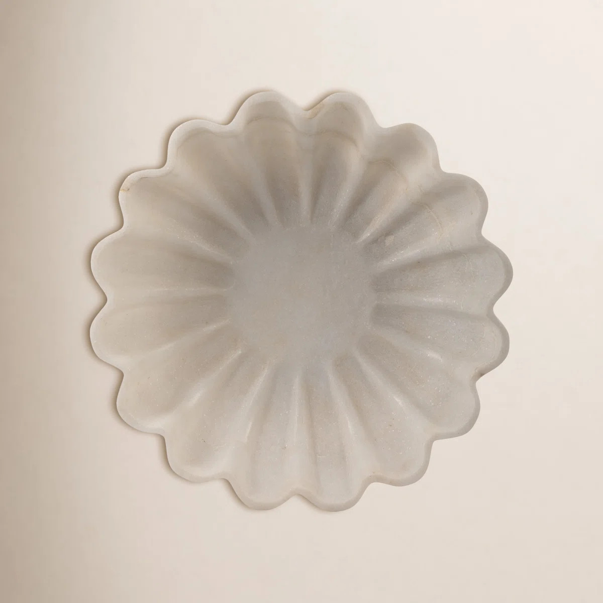 Calvin 12" D Handmade Scalloped Shell-Inspired Natural Marble Decorative Plate | Wayfair North America