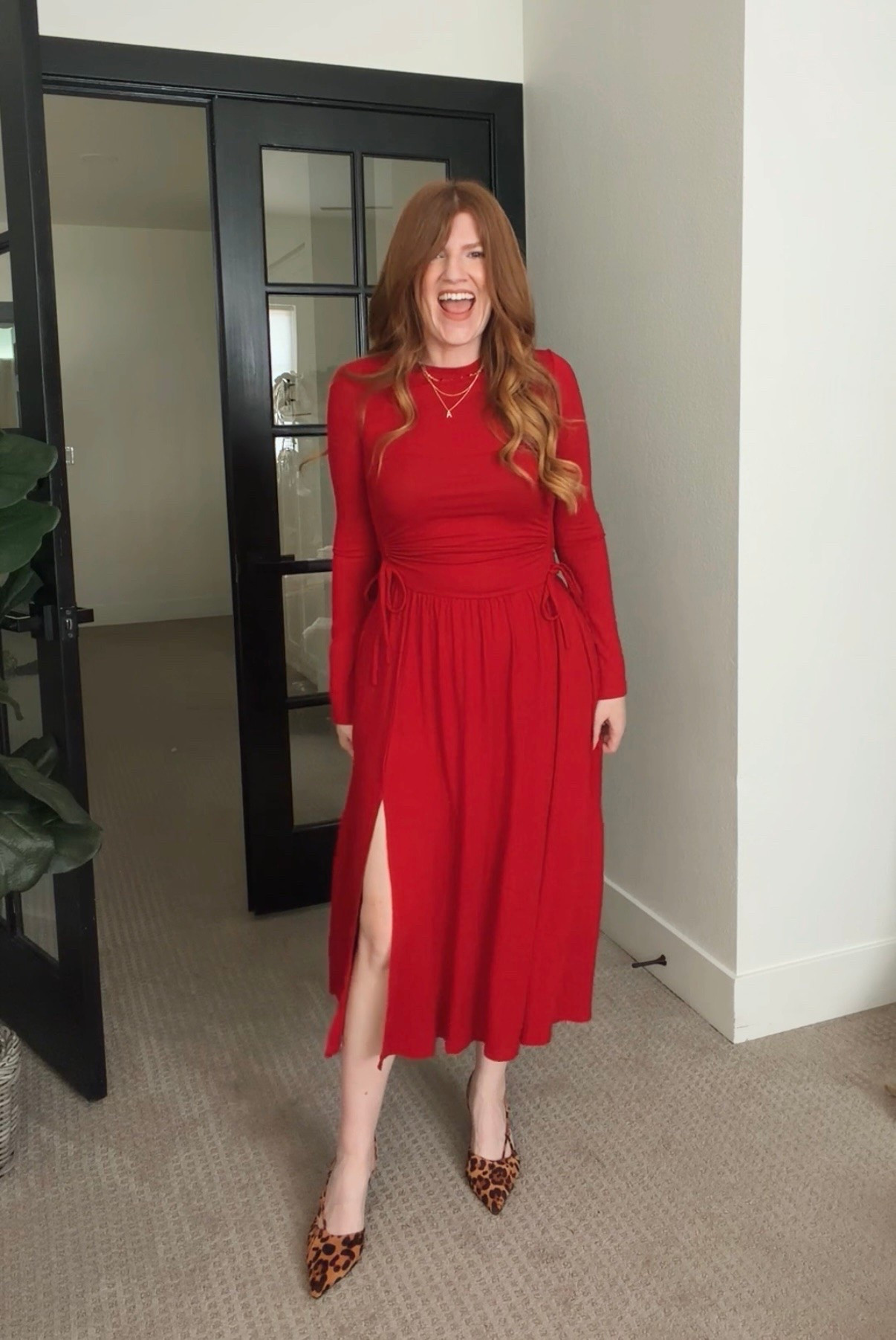 Love this Amazon dress wearing size small. 

Holiday dress. Red dress.