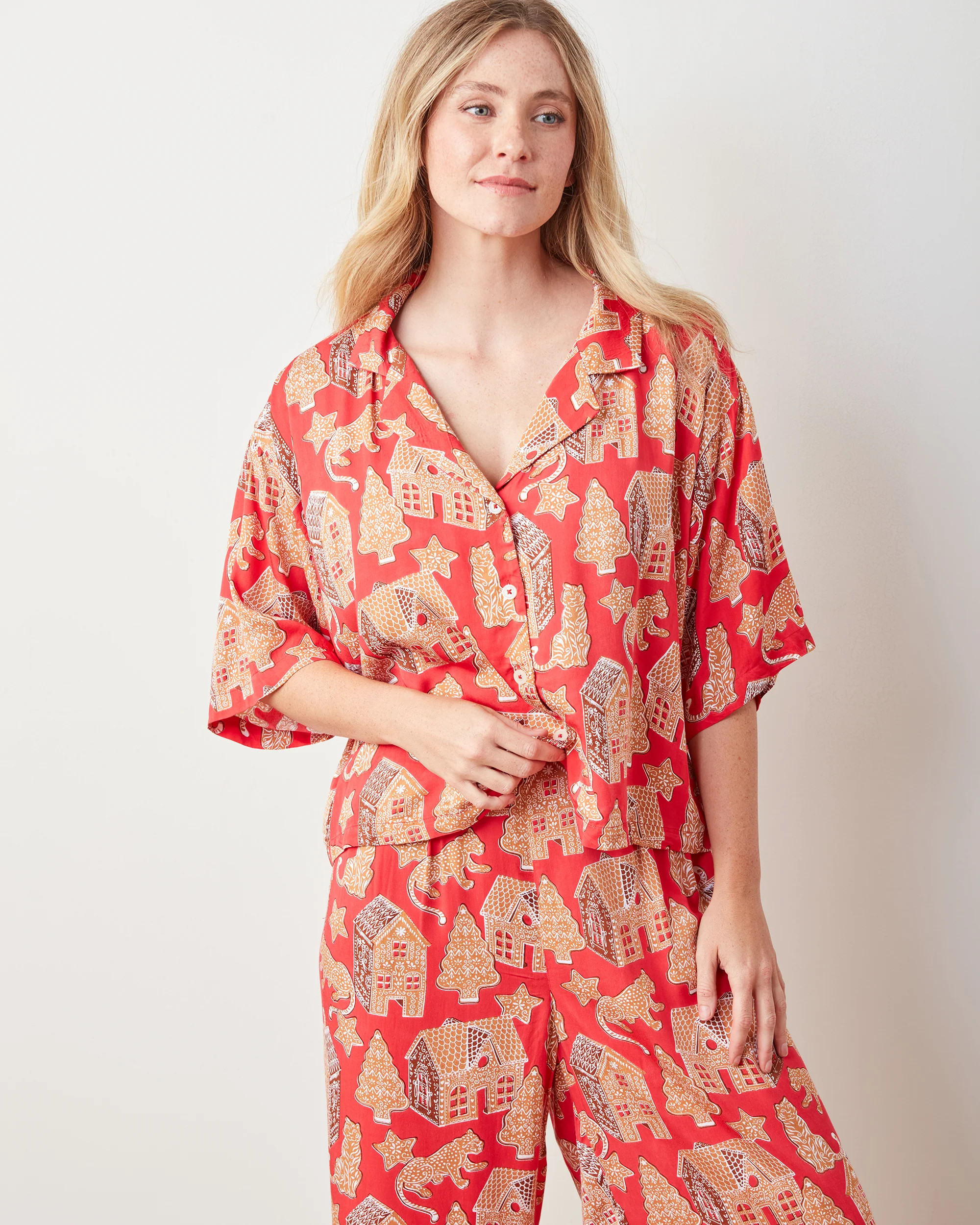 Gingerbread Party - Women's Satin Wildest Dreams Set - Ruby | Printfresh