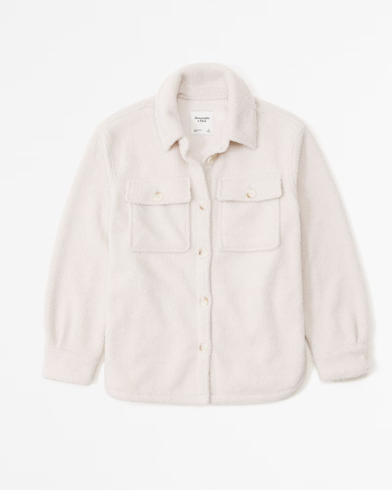 Women's Sherpa Shirt Jacket | Women's Tops | Abercrombie.com | Abercrombie & Fitch (US)