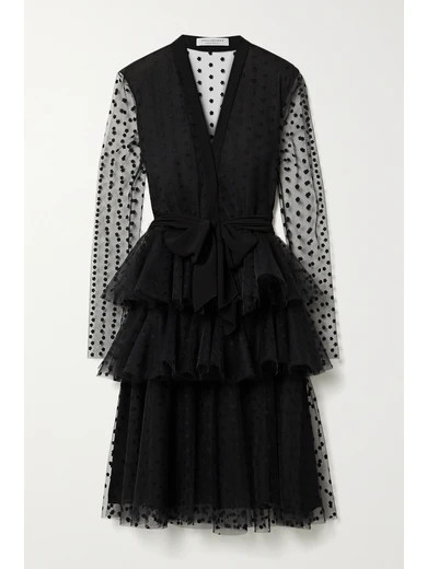 Tiered embroidered tulle dress | NET-A-PORTER (US)