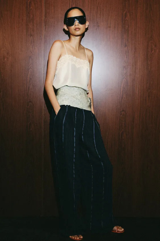 ZW COLLECTION LACE STRAP TOP | Zara UK