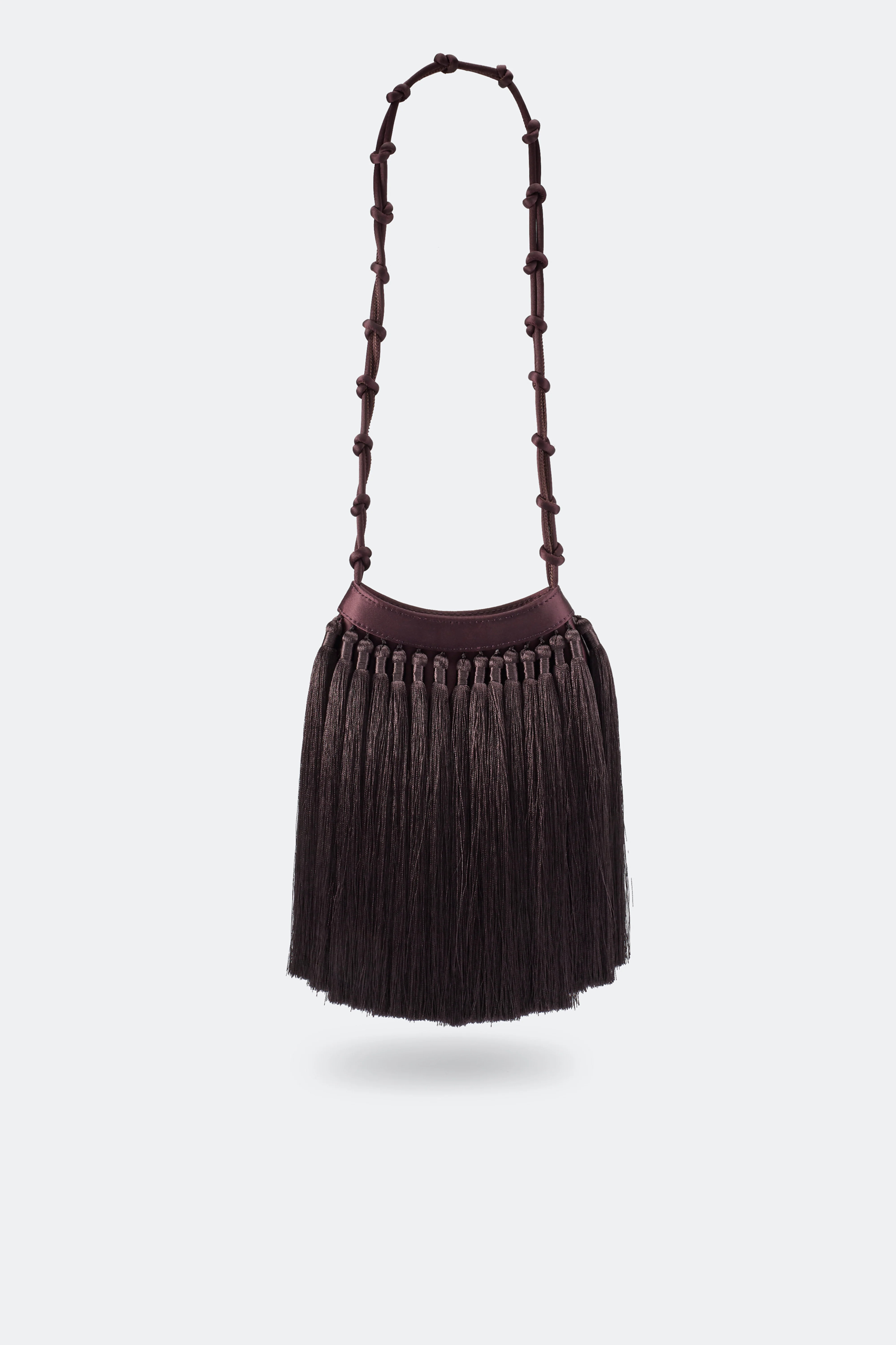 Tassel Knotty Bag In Dark Plum | Simon Miller