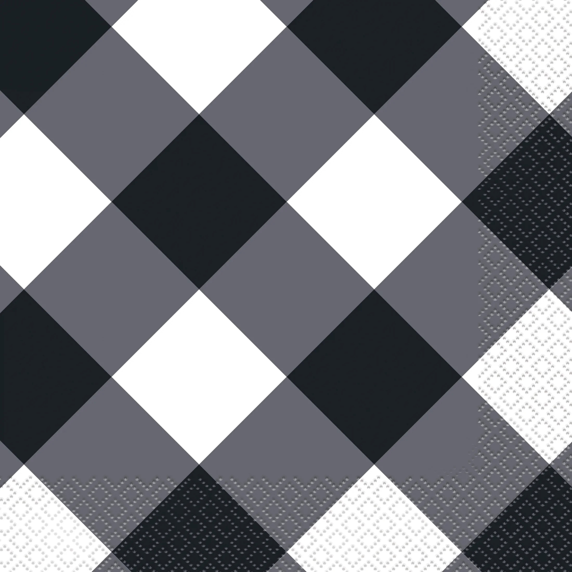 Way to Celebrate! Black Buffalo Plaid Paper Luncheon Napkins, 6.5in, 20ct - Walmart.com | Walmart (US)