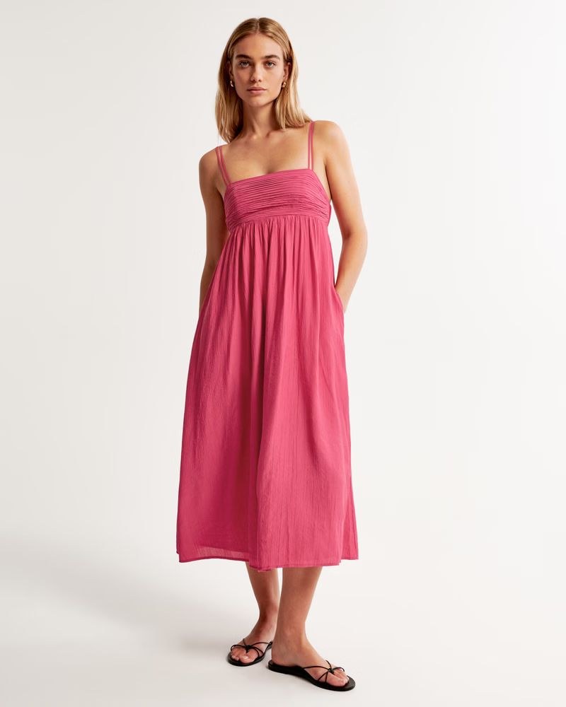 Crinkle Textured Maxi Dress | Abercrombie & Fitch (US)