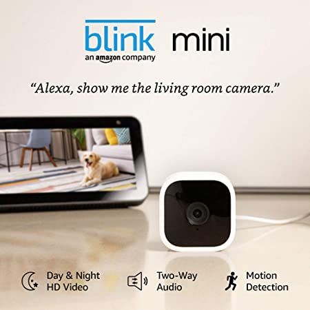 Blink Mini – Compact indoor plug-in smart security camera, 1080p HD video, night vision, motion... | Amazon (US)
