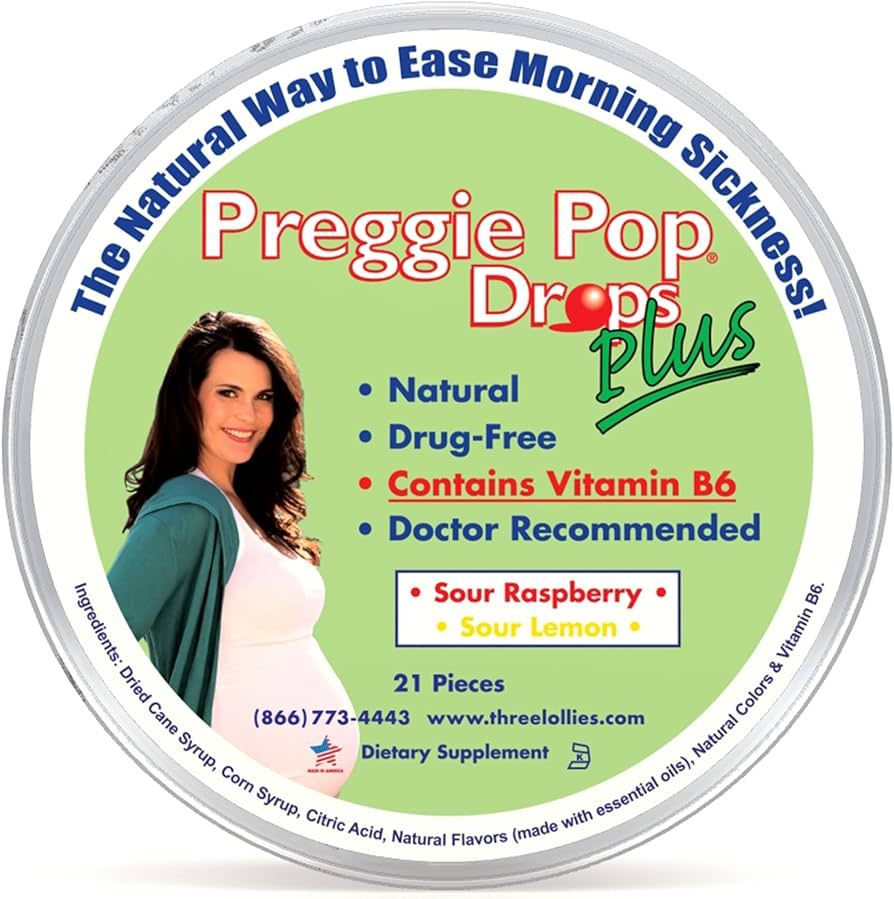 Preggie Pop Drops Plus | 21 Drops | Vitamin B6 for Morning Sickness & Nausea Relief during pregnancy | Amazon (US)