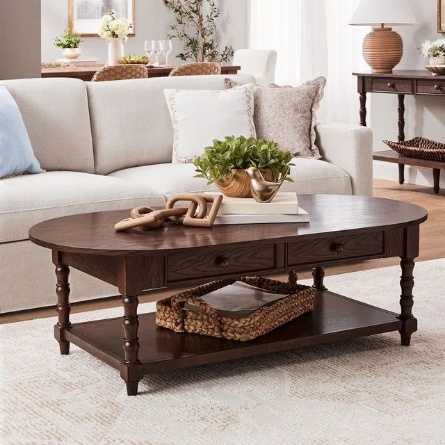 My Texas House Oval Coffee Table, Warm Brown | Walmart (US)