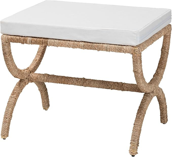 bali & pari Maliyah Seagrass Ottoman, Natural Brown | Amazon (US)