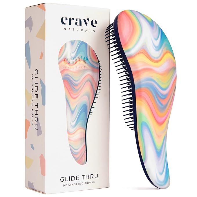 Crave Naturals Glide Thru Detangling Brush for Adults & Kids Hair - Detangler Natural, Curly, Str... | Amazon (US)