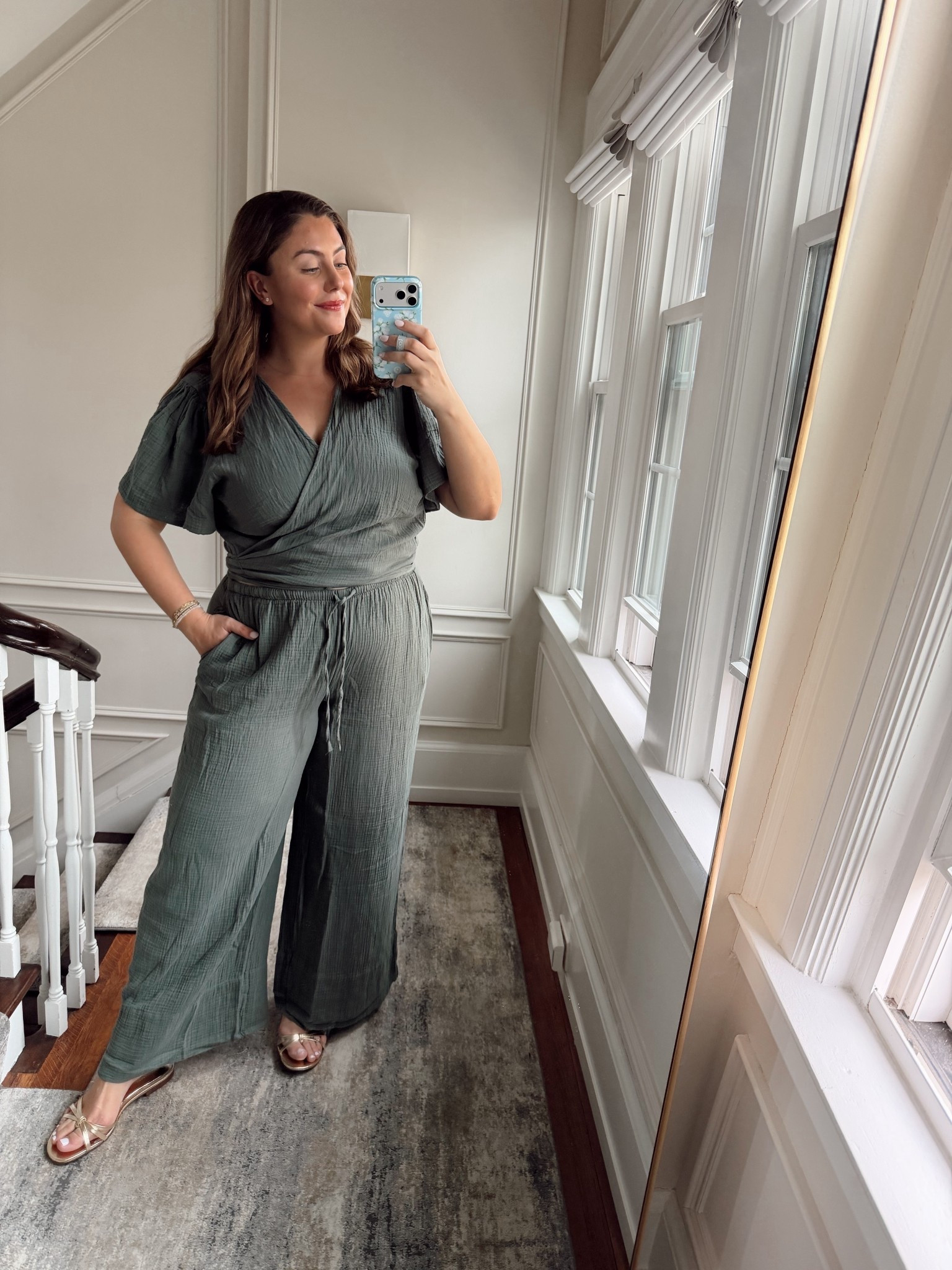 Living in matching sets - wearing XXL in top & pants. Spring outfit // matching sets // wide leg pants // travel outfits 

#LTKxAerie #LTKMidsize #LTKSeasonal