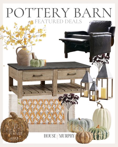 What’s on sale at Pottery Barn…

Coffee table | Halloween welcome mat | faux pumpkins | woven pumpkin | aspen branch stems | fall stems | leather recliner | lanterns | front porch 

#LTKhome #LTKSeasonal #LTKsalealert