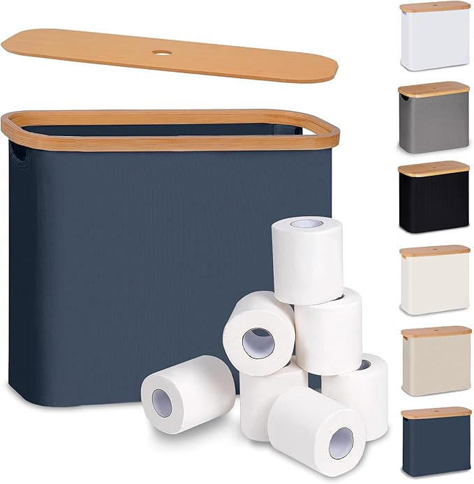 efluky Toilet Paper Basket with Lid, Toilet Paper Organizer for Bathroom, Free Standing Toilet Pa... | Amazon (US)