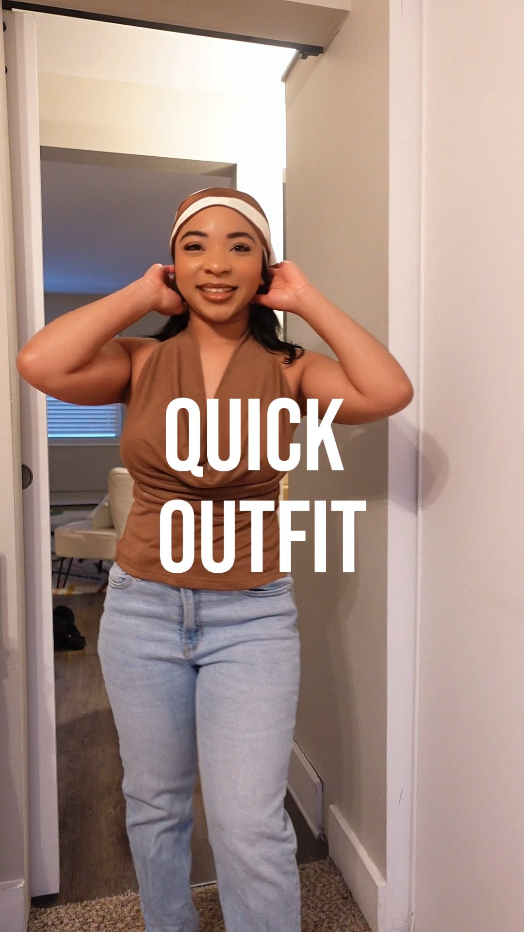 Quick OOTD! Top and scarf from Lulus! 

#LTKPetite #LTKdayinmylife #LTKootd