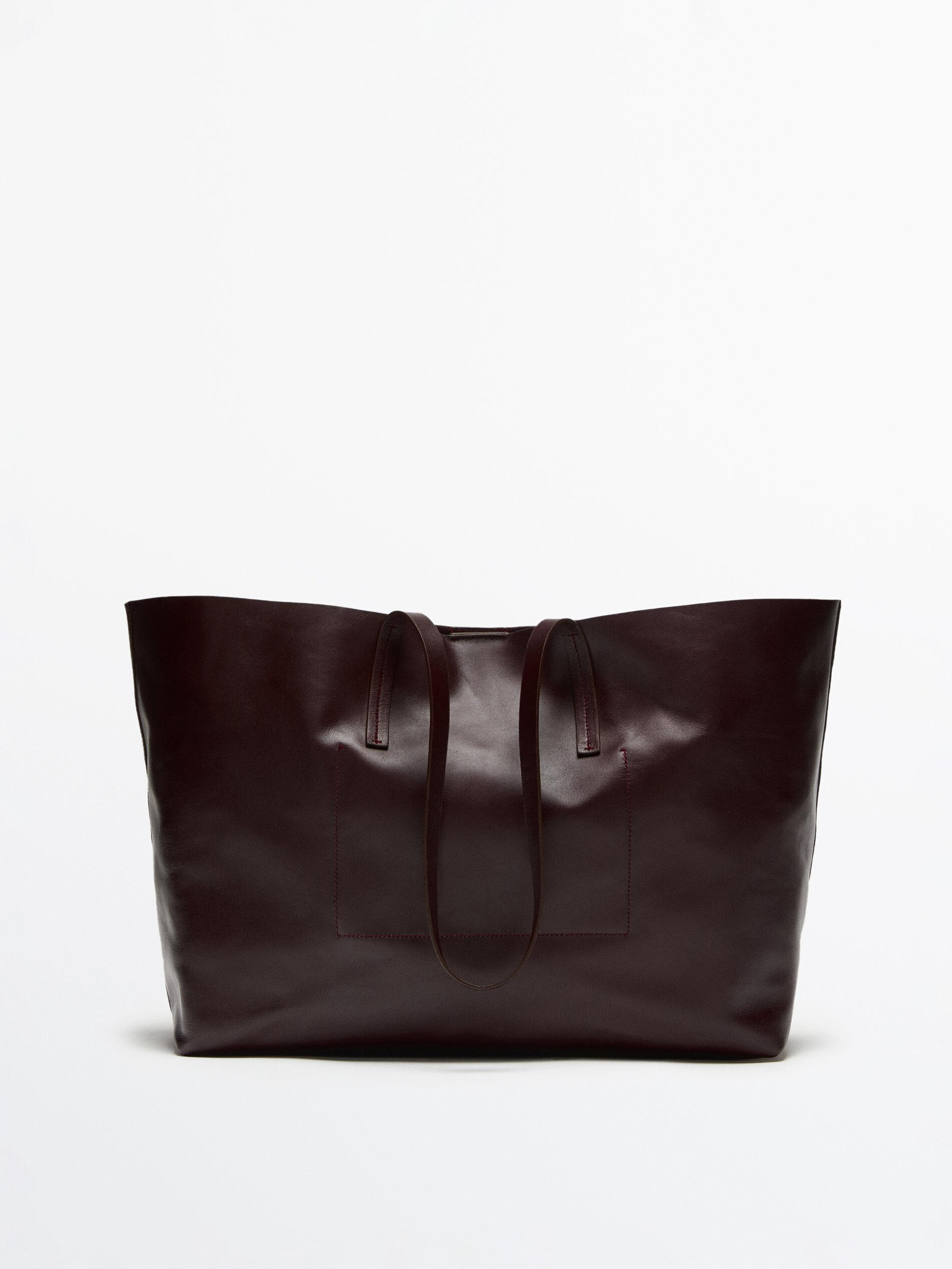 Nappa leather tote bag | Massimo Dutti US