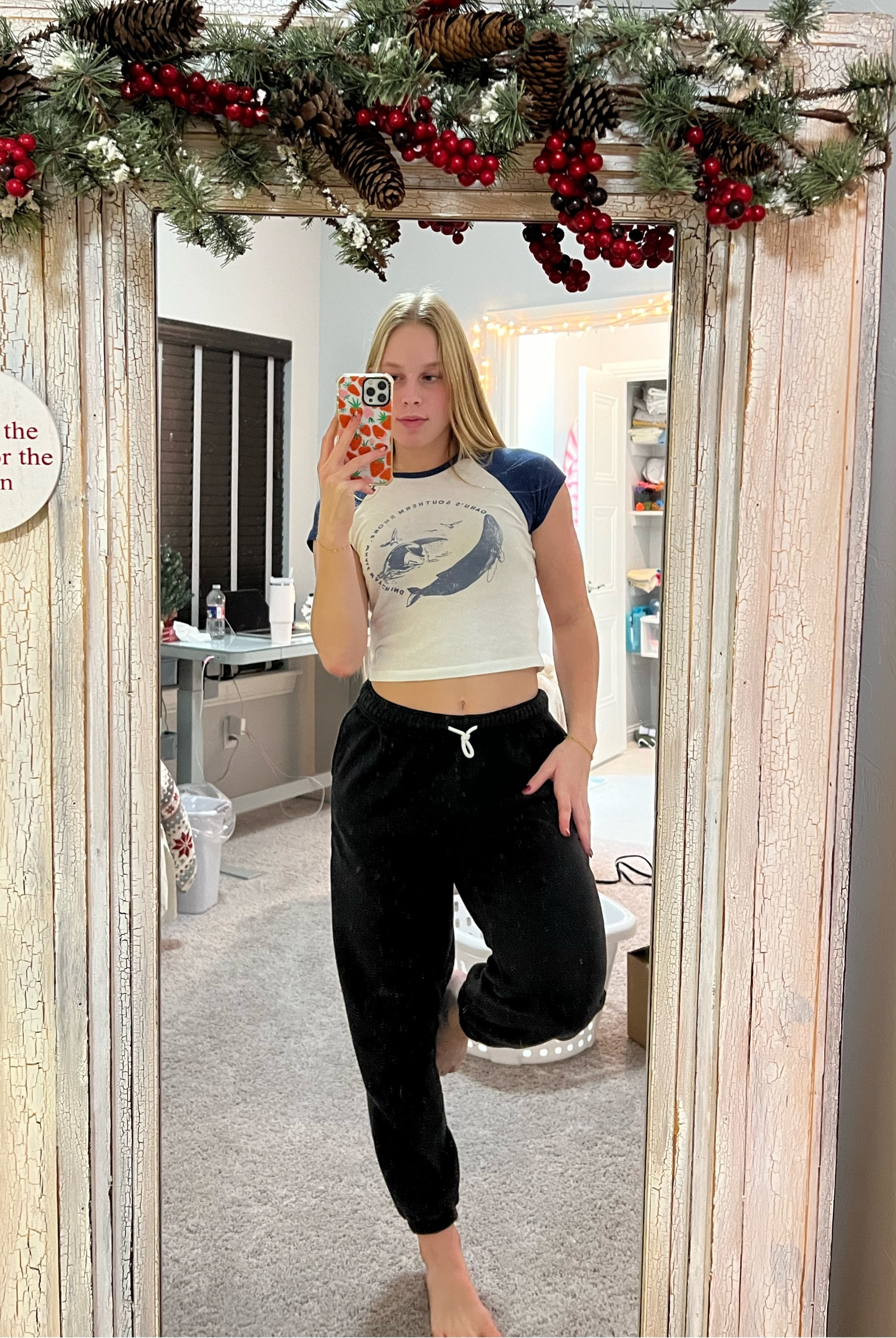 lounge fit!! Linked the same DDG Sweatpants and the tee is an Urban Outfitters baby tee that is no longer available so i linked different prints of the same tee that are my favs!!

#LTKU #LTKHoliday