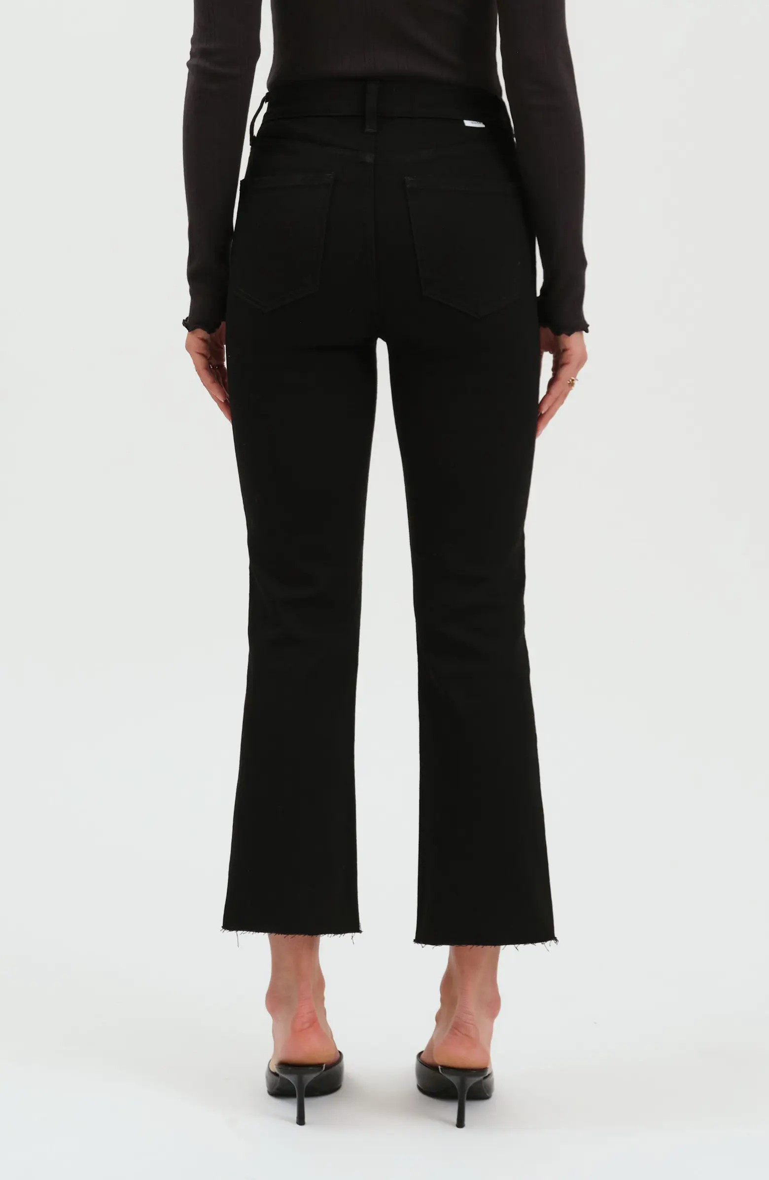 DAZE Shy Girl High Waist Raw Hem Crop Flare Jeans | Nordstrom | Nordstrom