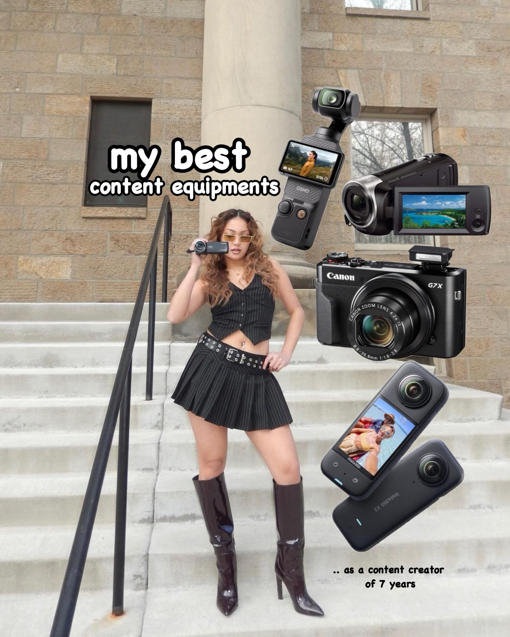 as a 25 yr-old content creator for seven years now, these are the best and my most used gadgets/cameras for the most vibe-y/aesthetic/ that girl typa youtube videos & instagram pics, that are not too bulky and easy to carry around! #contentcreation #genz 