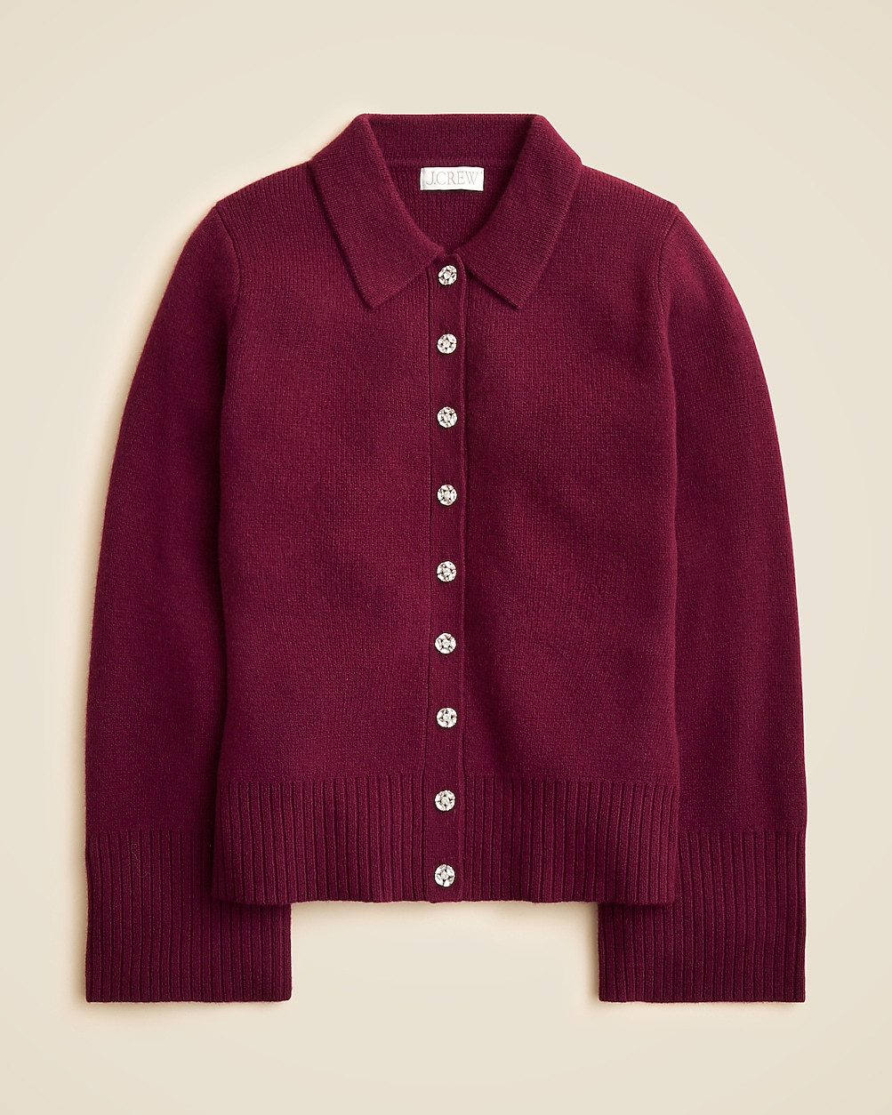 Milano-stitch cinched-waist cardigan with embellished buttons | J. Crew US