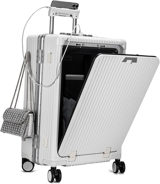 feilario Aluminium Frame PC Hard Shell Spinner Wheels Luggage,20.8"X15"X8.7 Airline Approved Buil... | Amazon (US)
