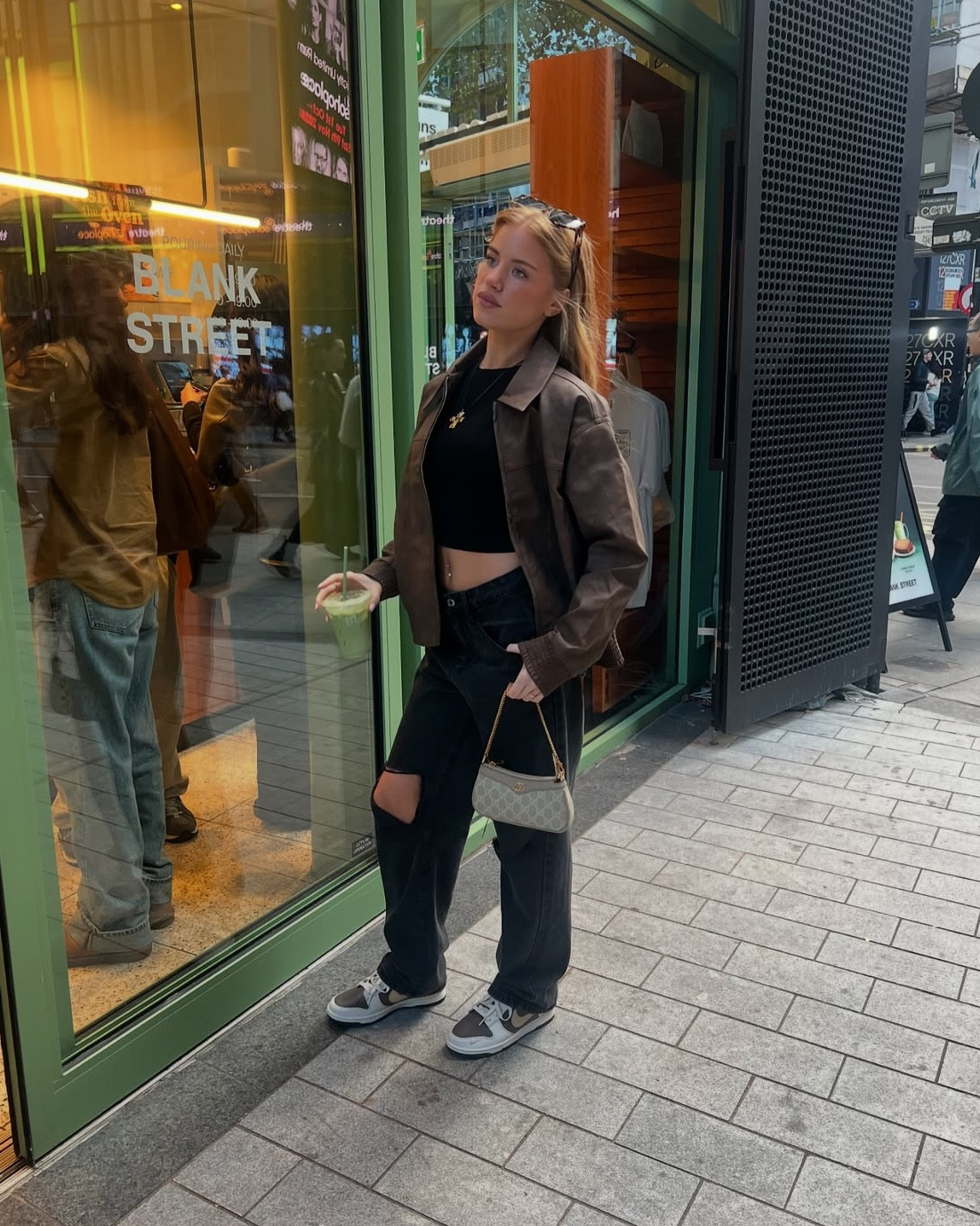 White fox brown leather jacket | PLT ripped black jeans | Nike dunks

#LTKeurope #LTKuk #LTKwinter
