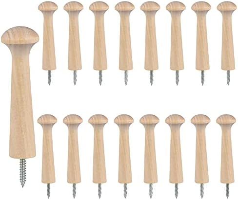 16 Pieces Wooden Shaker Peg Screw-on Shaker Pegs 2.9 Inch Solid Unfinished Wood Shaker Racks for Han | Amazon (CA)