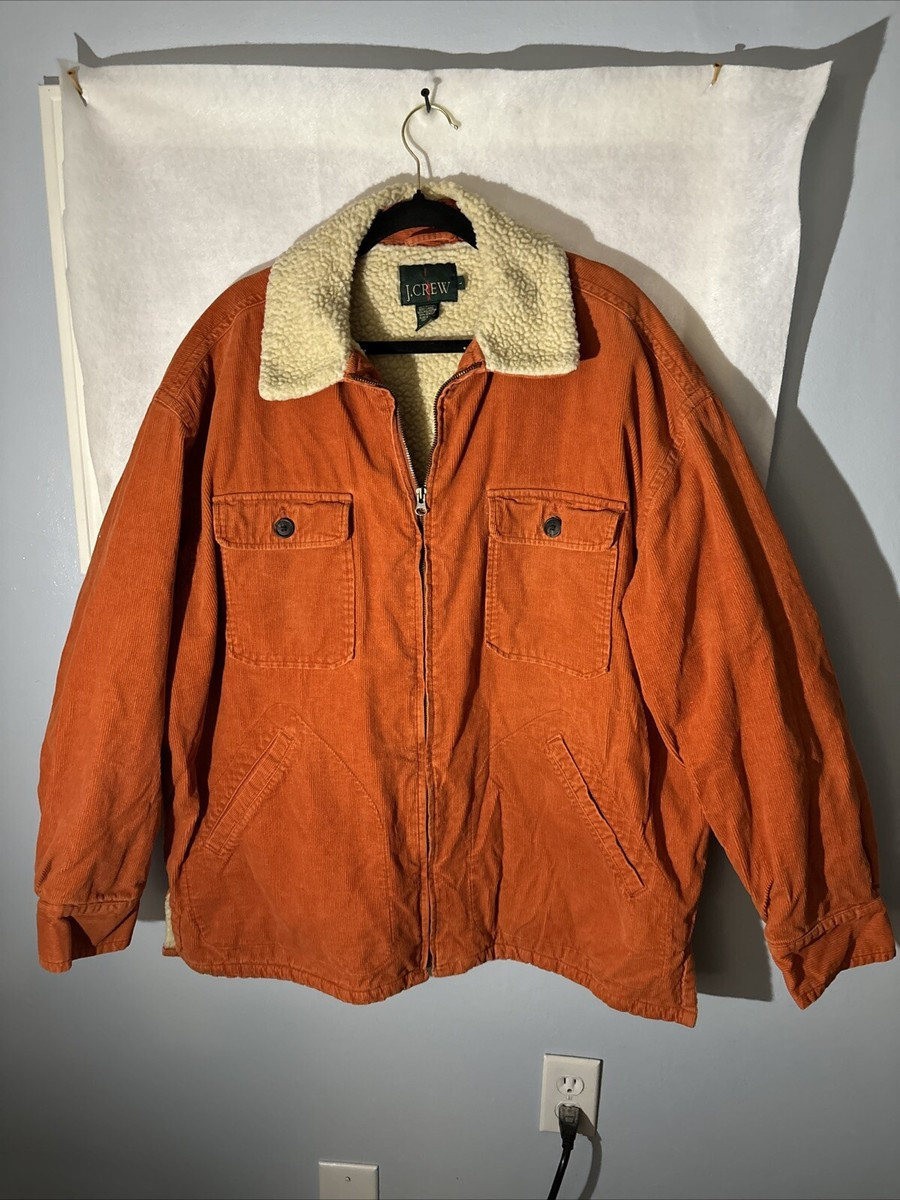 J. Crew Corduroy Jacket Orange With Fleece Lining Men Size Large  | eBay | eBay US