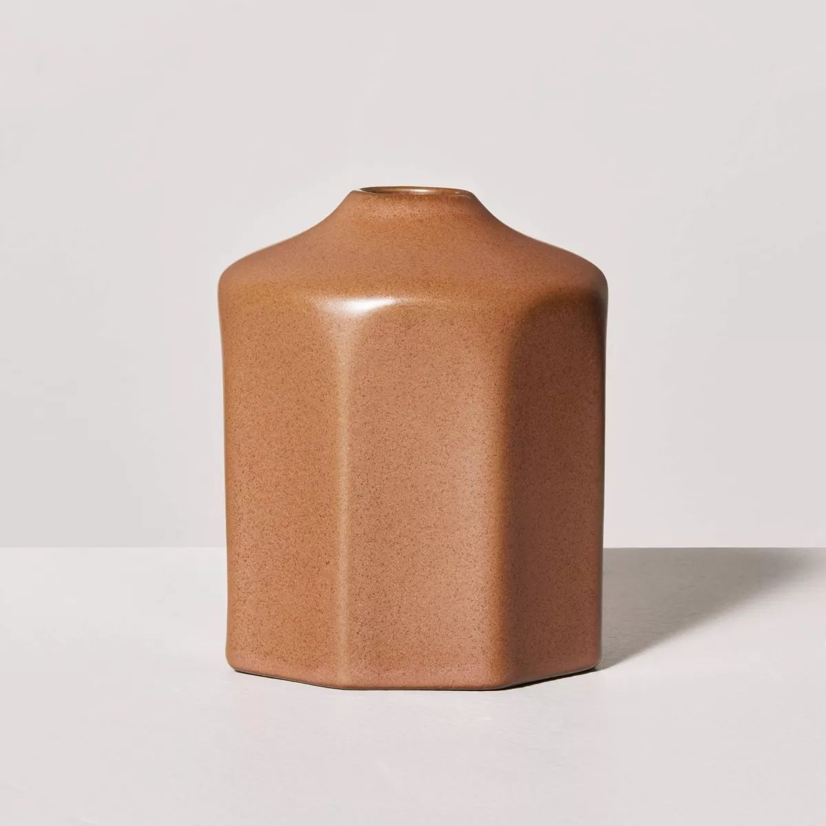 Faceted Ceramic Bud Vase Terracotta Brown - Hearth & Hand™ with Magnolia | Target