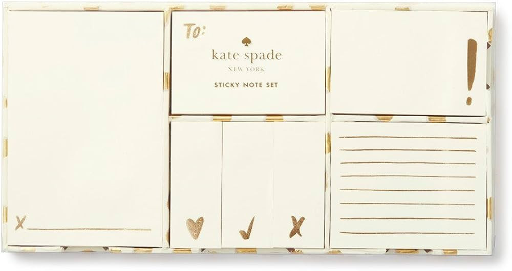 Kate Spade New York Women's Sticky Note Set, Flamingo Dot Gold (176255) | Amazon (US)