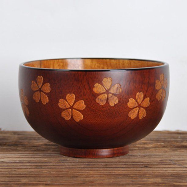 Innovative Environmentally Friendly Wooden Bowl Sakura Leaf Bowl Couple Jujube Wood Bowl Wooden T... | Walmart (US)