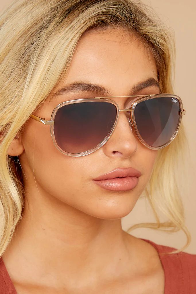 All In Clear Brown Fade Sunglasses | Red Dress 