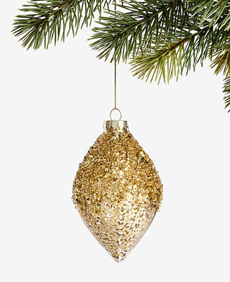 Holiday Lane Berry Tones Gold Glass Drop Ornament, Macy's Exclusive - Macy's | Macy's