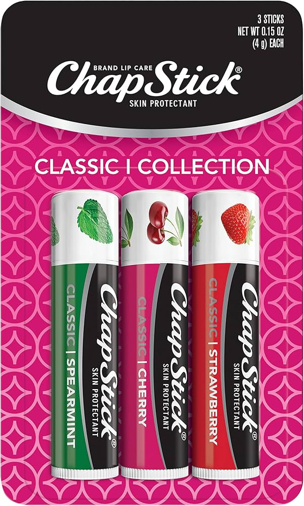 ChapStick Classic Spearmint, Cherry and Strawberry Lip Balm Tubes Variety Pack - 0.15 Oz Each (Pa... | Amazon (US)