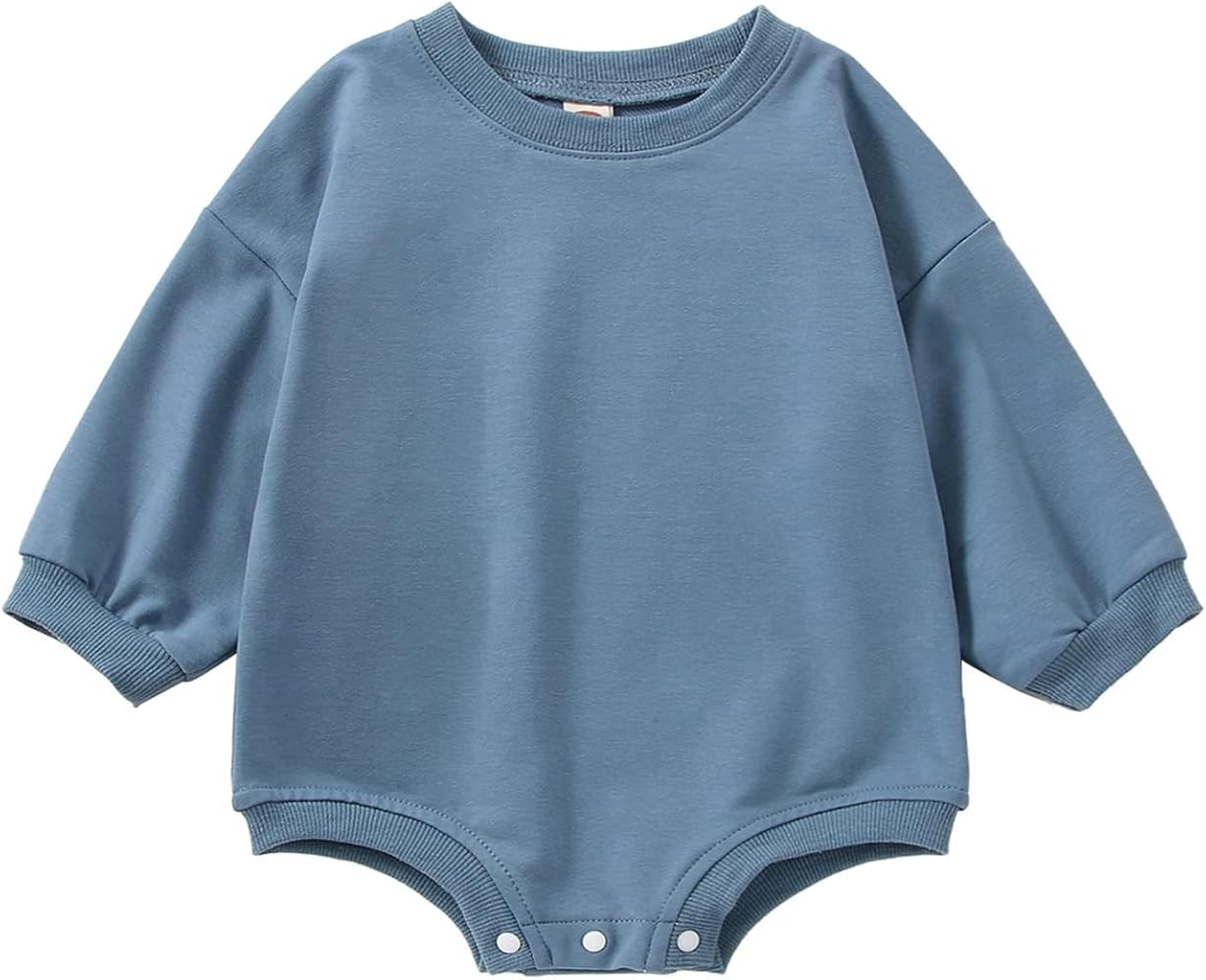 Baby Boy Girl Bubble Shirt Romper Outfit Short Sleeve Summer Bodysuit Top Newborn Oversized Crewn... | Amazon (US)