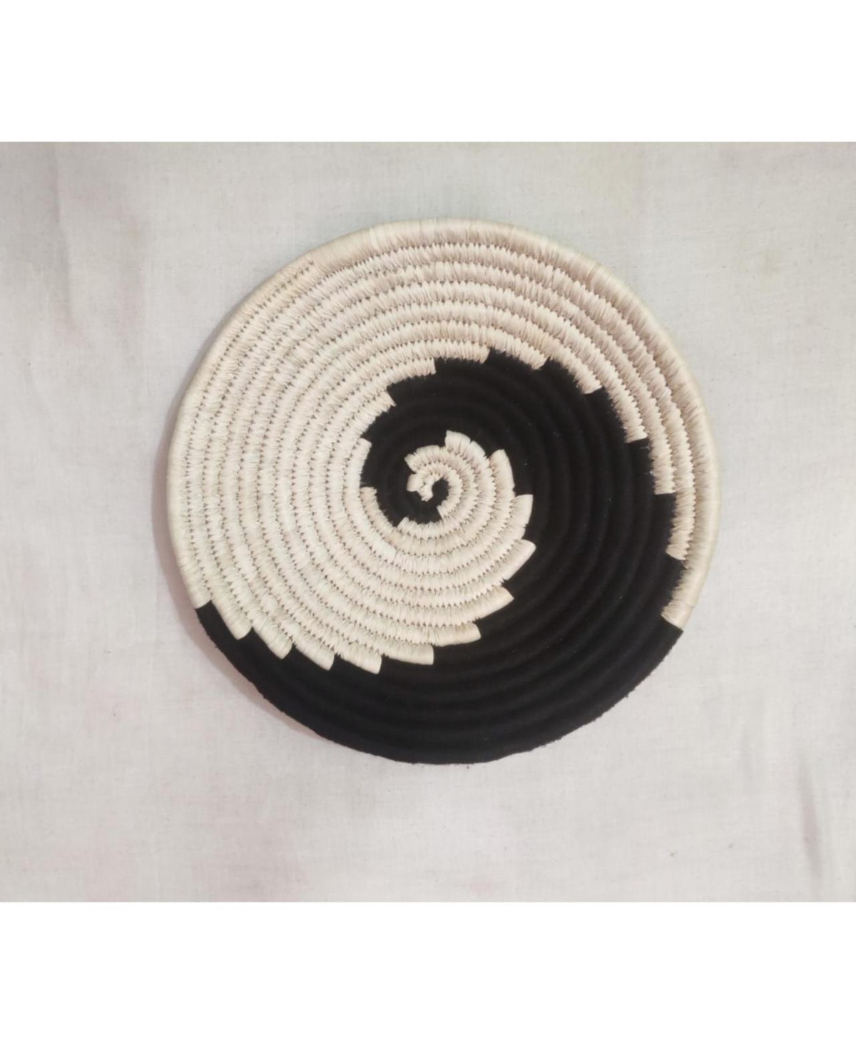 Wicker Village Sabai Grass Wall Basket Decor Boho Hanging Wall Art - Black and beige | Macy's