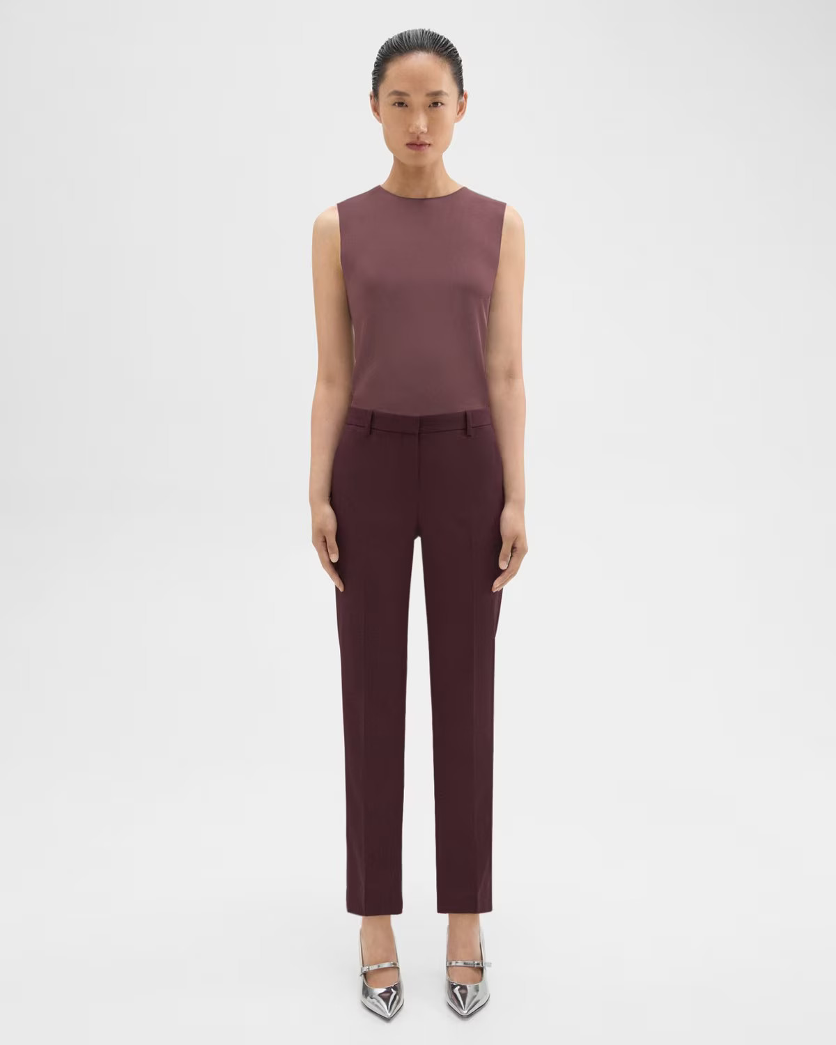 Good Wool Treeca Full Length Pant | Theory | Theory Outlet