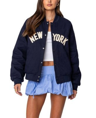 Edikted Big Apple Oversized Bomber Jacket | Bloomingdale's Women | Bloomingdale's (AU)
